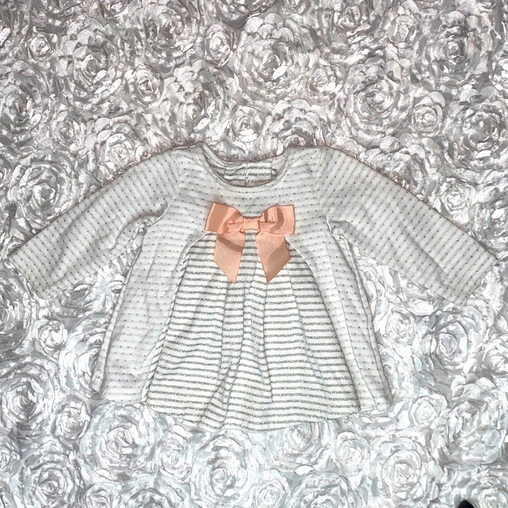 . white silver and pink sweater size 3-6 months